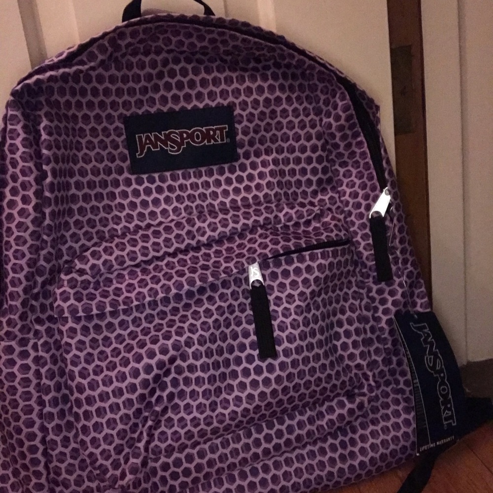 Purple Honeycomb Jansport Backpack